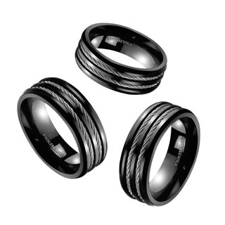 Ring - Steel - Black - Cables