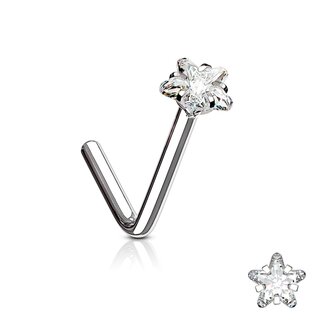 Nose Stud curved - Crystal - Star