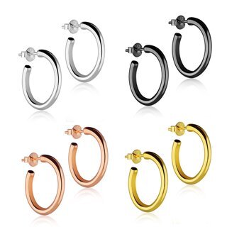 Ear Stud - 925 Sterling Silver - Hoops