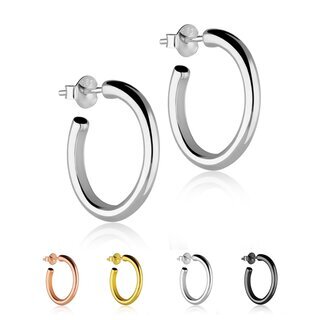 Ear Stud - 925 Sterling Silver - Hoops