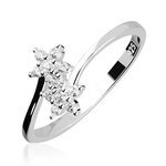Ring - 925 Silver - Crystal Flowers