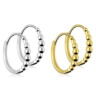 Hoop Earrings - 925 Silver - Balls