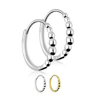 Hoop Earrings - 925 Silver - Balls