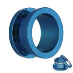 Flesh Tunnel - Steel - Blue -  3 mm