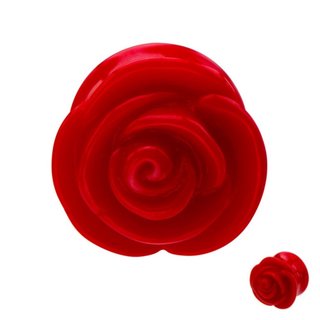 Ear Plug - Acrylic - Rose - Red
