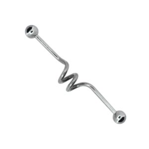 Barbell Piercing - Industrial - Spiral - Silver