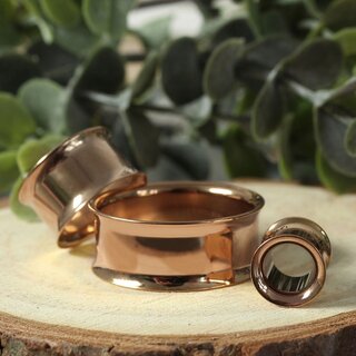 Flesh Tunnel - Steel - Double Flare - Rose Gold