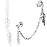 Ear Stud - Chain - Feathers