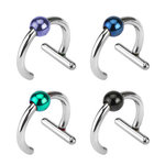 Ear Cuff - Silver - 1 Ring - Ball - Colorful
