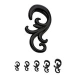 Spiral Taper - Acrylic - Black - Floral