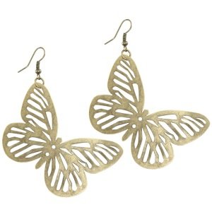 Dangle Earrings - Butterfly - Antique