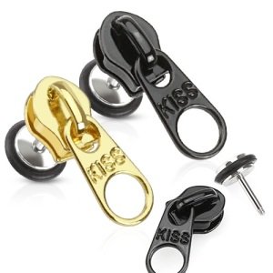 Fake Plug - Zipper - Gold - Black