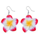 Dangle Earrings - Flower - Red