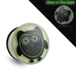 Picture Ear Plug - Glow in the dark - Owl