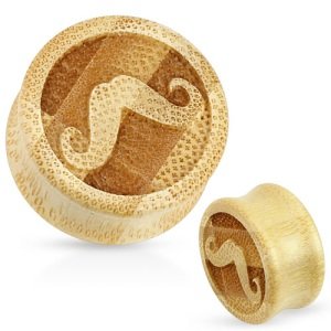 Wood Ear Plug - Bamboo - Moustache
