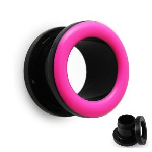 Flesh Tunnel - Acrylic - Black - Pink