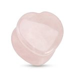 Ear Plug - Heart - Rose Quartz