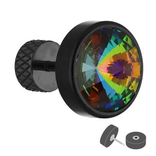Fake Plug - Black - Crystal - Colorful