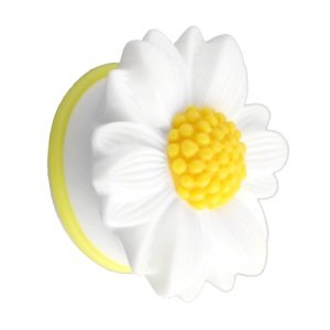 Ear Plug - Acrylic - Daisy - White