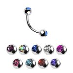Bananabell Piercing - Silver - Crystal - 1.2mm