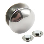 Magnet Fake Plug - Steel - Silver - Half-Round