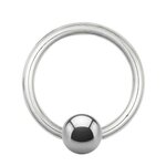 Ball Closure Ring - Titanium - Silver - 0.8mm