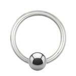 Ball Closure Ring - Titanium - Silver - 1.6mm