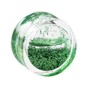 Glitter Ear Plug - Green - 8 mm