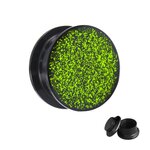 Ear Plug - Glitter - Light Green - 4 mm