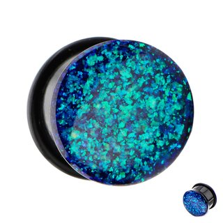 Ear Plug - Single Flare - Glitter - Blue - 8 mm