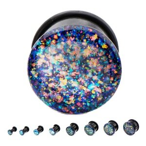 Ear Plug - Single Flare - Glitter - Colorful