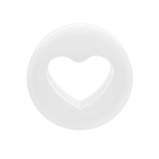 Silicone Ear Plug - Heart - White - 8 mm