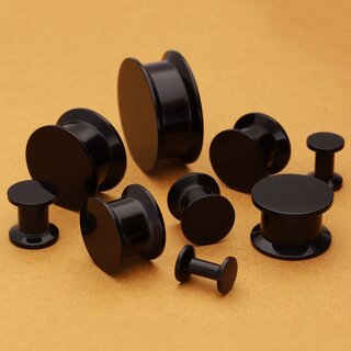 Classic Ear Plug - Screw - Black - 8 mm