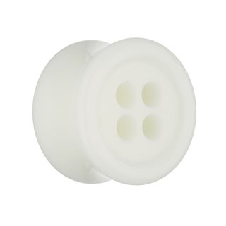 Classic Ear Plug - Button - White - 10 mm