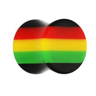 Classic Ear Plug - Double Flare - Rasta - 8 mm