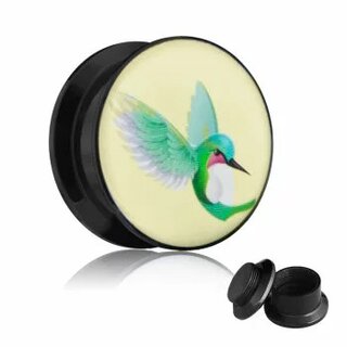 Picture Ear Plug - Screw - Colibri - 32mm