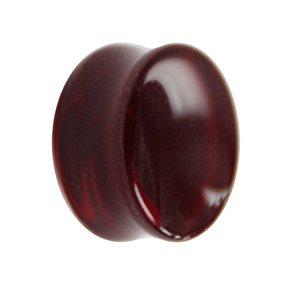 Glass Ear Plug - Red - 6 mm