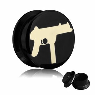 Picture Ear Plug - Screw - Gun - 28mm