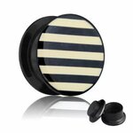 Picture Ear Plug - Screw - Stripes - 24mm