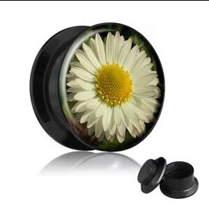 Picture Ear Plug - Screw - Daisy - 8mm